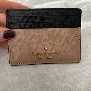 Kate Spade Black and Beige Card Holder